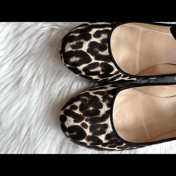 J.Crew Womens Janey calf hair flats leopard print shoes flats 7.5 Mary Jane - Picture 5 of 16